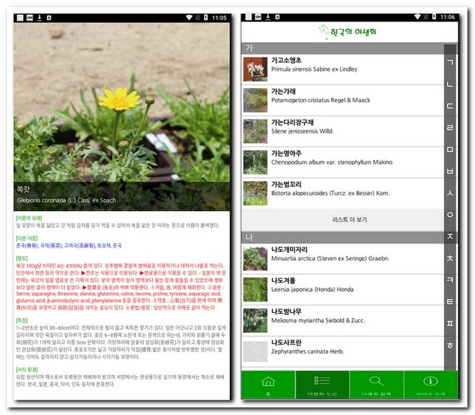 꽃이름 알아보기 식물 이름 알려주는 앱